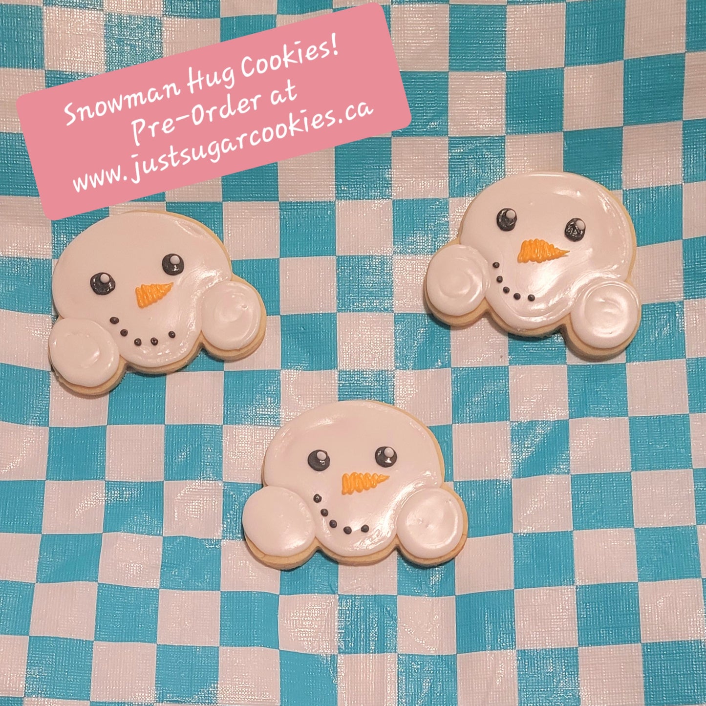 3.5" Snowman Hug Cookies, per dozen - LIMITED QUANTITIES